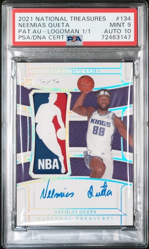 2021 PANINI NATIONAL TREASURES #134 NEEMIAS QUETA PATCH AUTOGRAPH-LOGOMAN 1/1