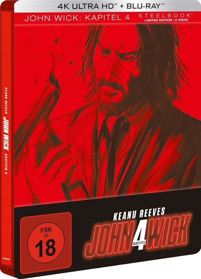 JOHN WICK: KAPITEL 4 (Keanu Reeves) 4K Ultra HD + Blu-ray Disc, Steelbook NEU - Bild 1 von 1