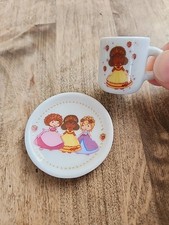 Strawberry Shortcake Dolls Miniature Ceramic Tea Cup And Saucer