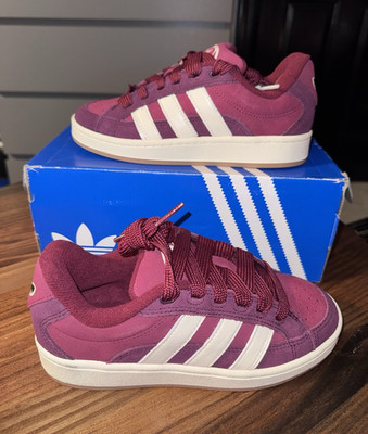 adidas Campus 00s Beta Mens Maroon/White Suede Low Top Sneakers US 5