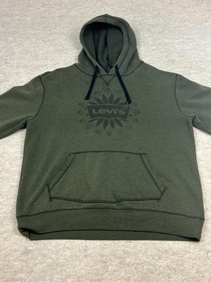 Levi's Olive Green Pullover Hoodie Men's Size M Kangaroo Pocket