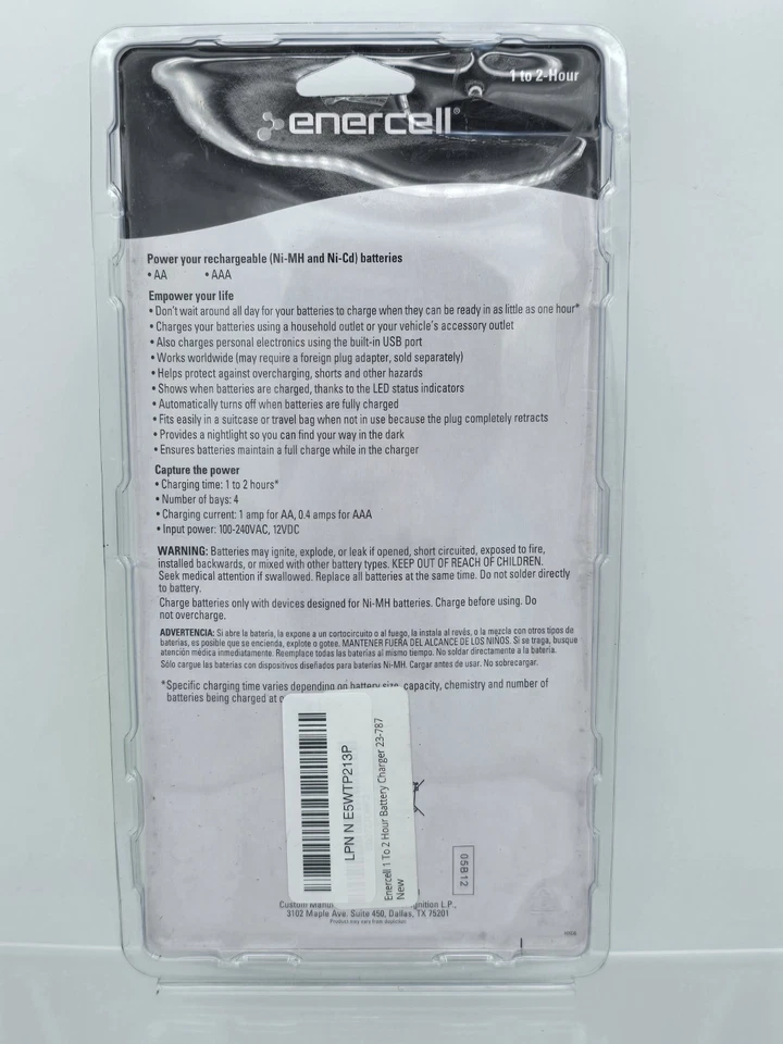 Enercell 4-Bay Battery Charger AAA/ AA 1 To 2 Hour Battery Charger 2300787 - Image 2 of 4