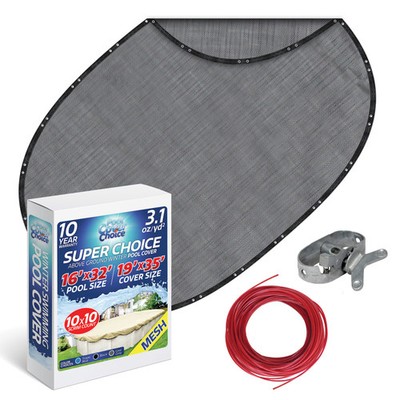 PoolCoverChoice Winter Swimming Pool Cover for 16 ft x 32 ft Oval Pool