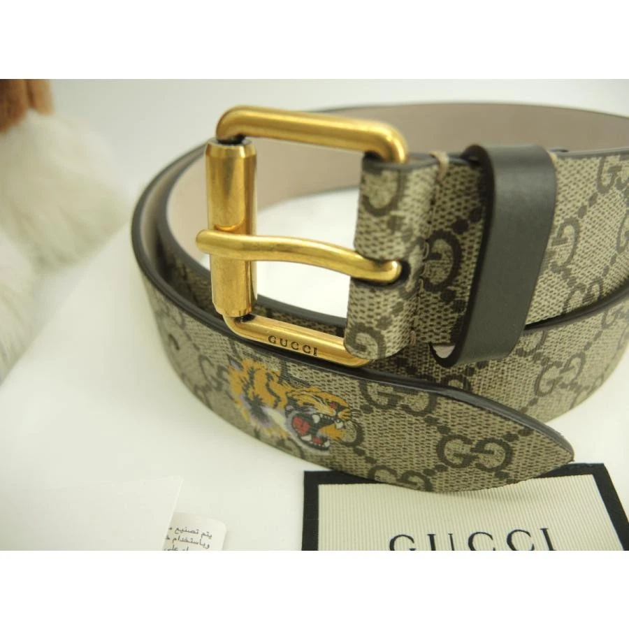 Boucle de ceinture Gucci taille 90 longu cm larg,5 cm toile beige tigre authentique