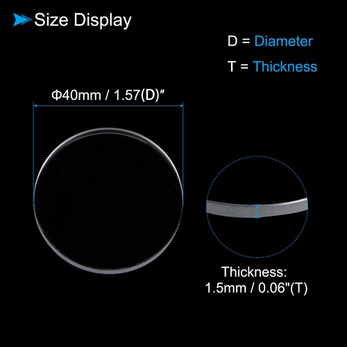 Verre De Montre Ronde 32,5mm De Diamètre, épaisseur 1,5mm - Transparent, Neuf, Uxcell
