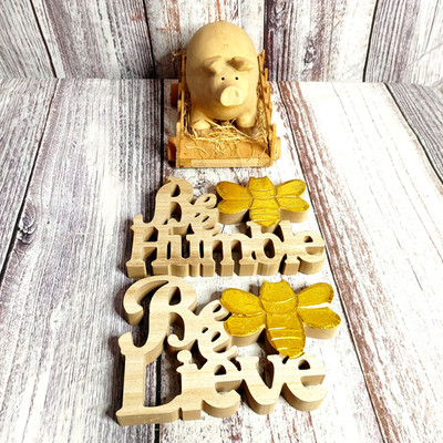 Hug (Ceramic) Heading to Market W/Messages of Hope. ''Bee Humble'' & ''Bee Lieve.''