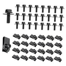 10 PCS Car Body Bolt  U-Nut Kit, Hex Screw U Nut Clip for Fender Bumper Hood