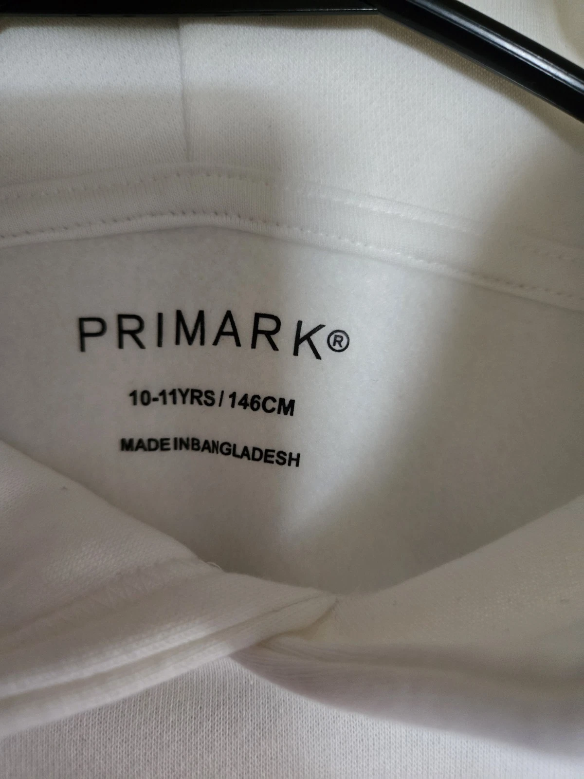 OFF WHITE Felpa con cappuccio pull over ragazzo Primark color crema nuova con etichette taglia 10 11 anni