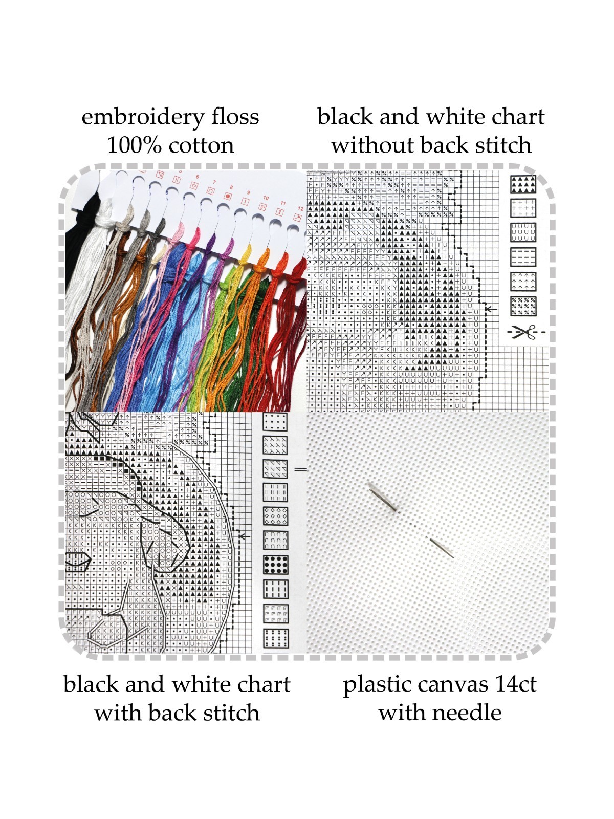 Counted Cross-Stitch Kit Rainbow Unicorns 209CS