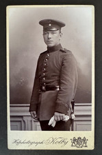 CDV Foto Soldat Plauen Vogtland Sachsen IR134 Uniform 1900 (M1109)