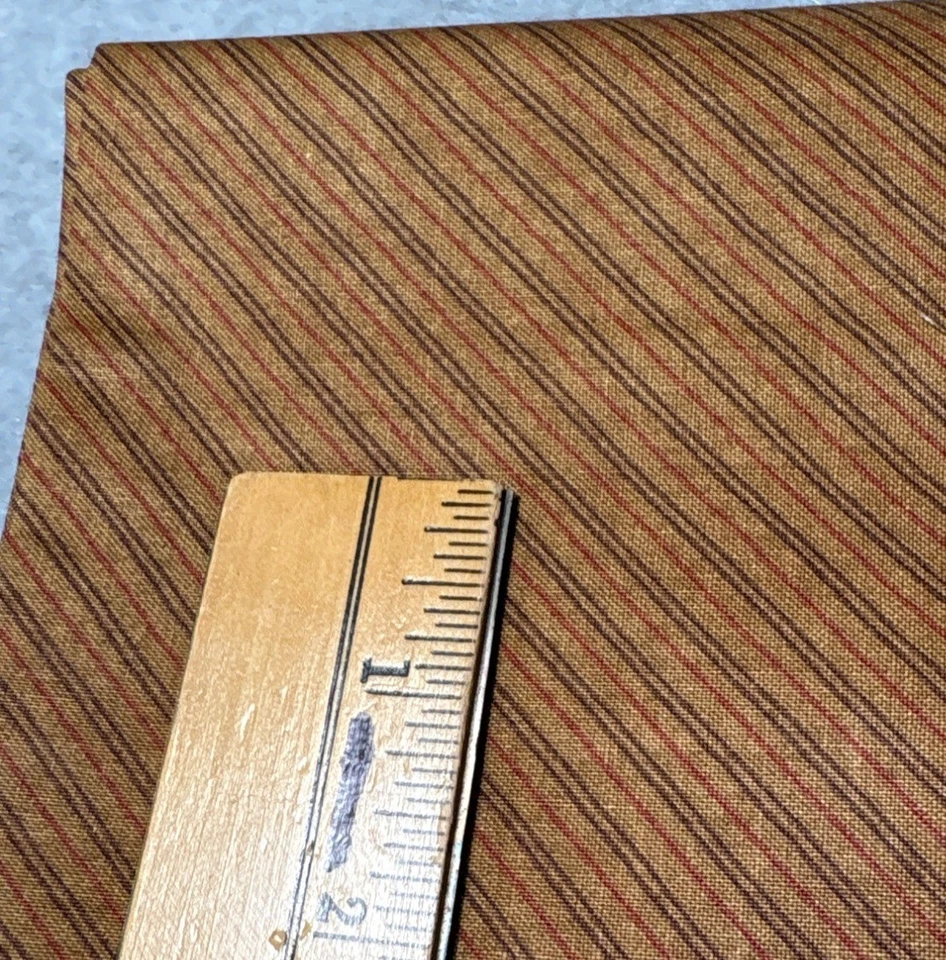 Moda Fabrics Pattern #643 Brown & Red Striped Cotton Fabric 1/4 yard x 44" Quilt - Image 4 of 4
