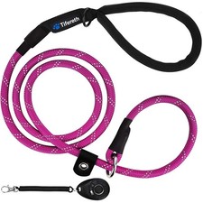 6ft Pink Slip-Lead Dog Leash Reflective Climbing Rope for Large Medium Dogs
