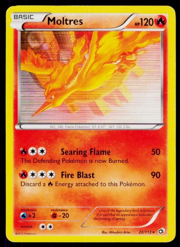 Moltres Holo Rare Legendary Treasures 22/113 HP