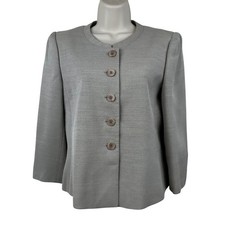Armani Collezioni Women's Blazer Jacket Wool Blend Taupe 8 Office Career Classic
