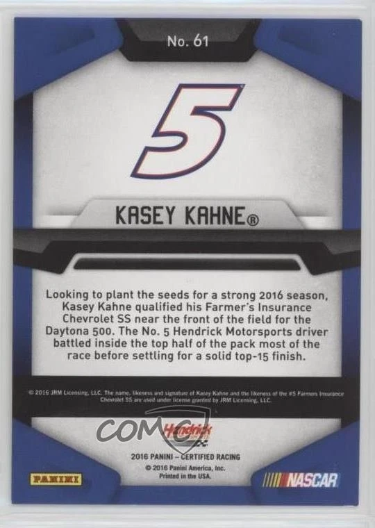 2016 Certified Mirror Gold /25 Kasey Kahne #61 - Image 2 of 2