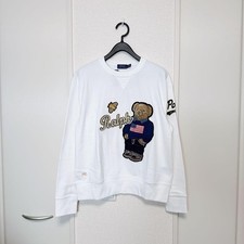 Women M Ralph Lauren Emblem Polo Bear White Sweatshirt Unused Vhtf Classic USA