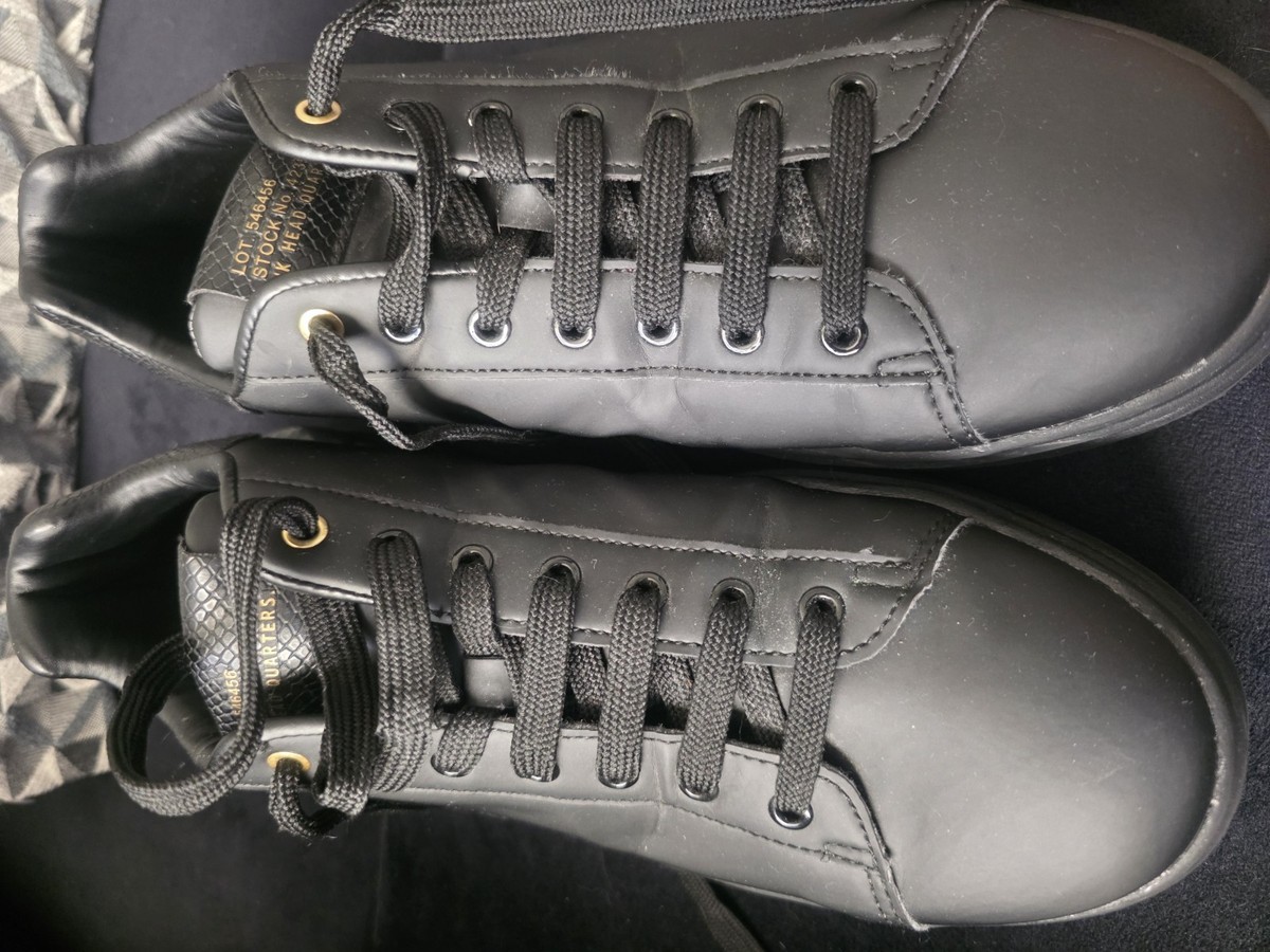 River Island Mens Trainers Size UK 10 EU 44 Black Lace up Sneakers