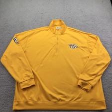 Nashville Predators Sweatshirt Mens XL Yellow NHL Hockey 1/4 Zip Loyal Legion