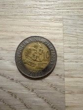 Philippines Old 10 Piso Coin Uncertified Ungraded Multicolour