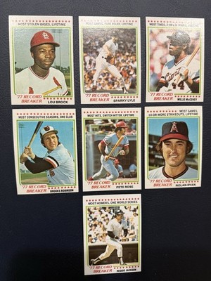 1978 Topps Baseball Lot 619 of 726 Nr Mt No Dup s Most Expensive Cards Included