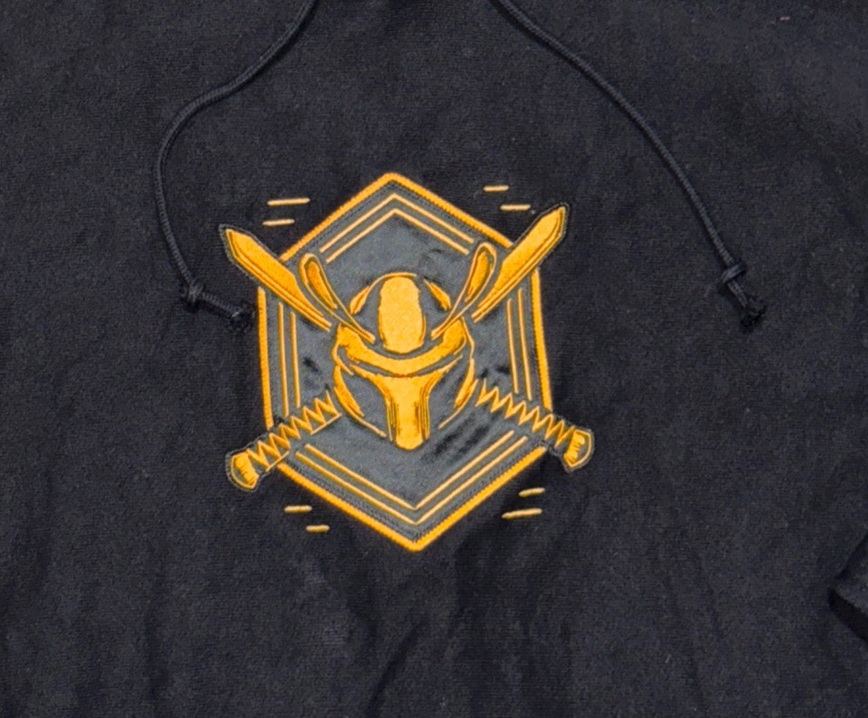 Champion Hoodie Mens Large Black Bee Reverse Weave Sweatshirt Rare image 5