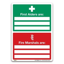 Pack of 2 First Aiders and Fire Marshals Sign - A5 Self-Adhesive Vinyl 