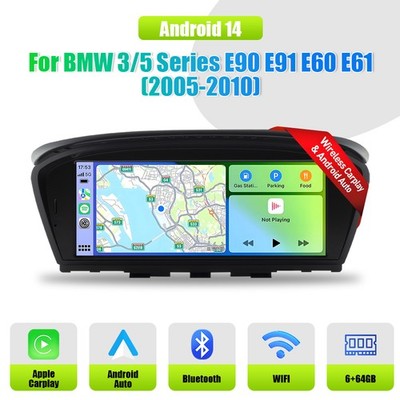 8.9'' Autoradio Carplay Android 14 64G GPS Für BMW 3/5 Series E90 E91 E60 E61 CCC