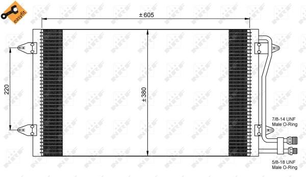 Condenseur NRF 35656 haute performance en aluminium pour climatisation