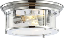 JYL7446C Lauren 13.25" Metal/Glass LED Flush Mount, Transitional,Glam,Classic,In