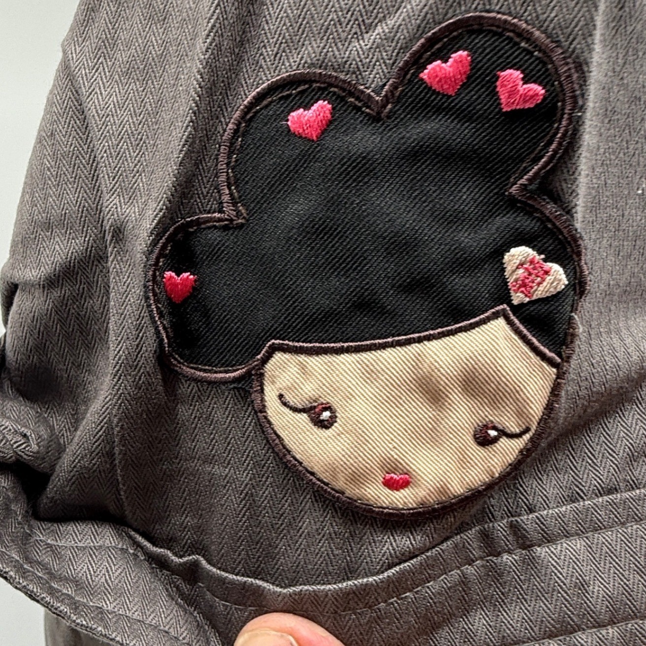 Harajuku Lovers Canvas Shirt 2-Sided Girl Patches Gwen Stefani Y2K  Medium