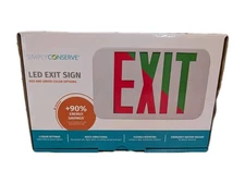 LED Exit Sign | Green | Red | Energy Savings Emergency Battery Backup NEW