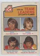 1976-77 O-Pee-Chee Team Leaders Curt Bennett Tom Lysiak Pat Quinn #379 HOF 0da0