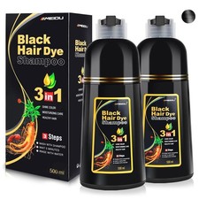 MEIDU 3 in 1 Black Hair Dye Shampoo - Can cover gray hairs,Herbal Ingredients Na