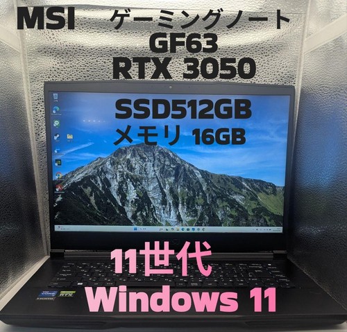 MSI GF63 Gaming Laptop RTX 3050 15.6 FHD Intel i7 11th Gen 16GB RAM 512GB SSD