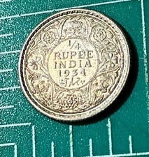 BRITISH INDIA.1/4 RUPEE  1934