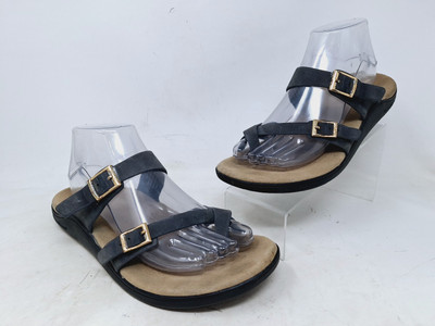 Gdefy Gravity Defy Womens Yontal Genuine Leather Supportive Sandals Gray Sz 9