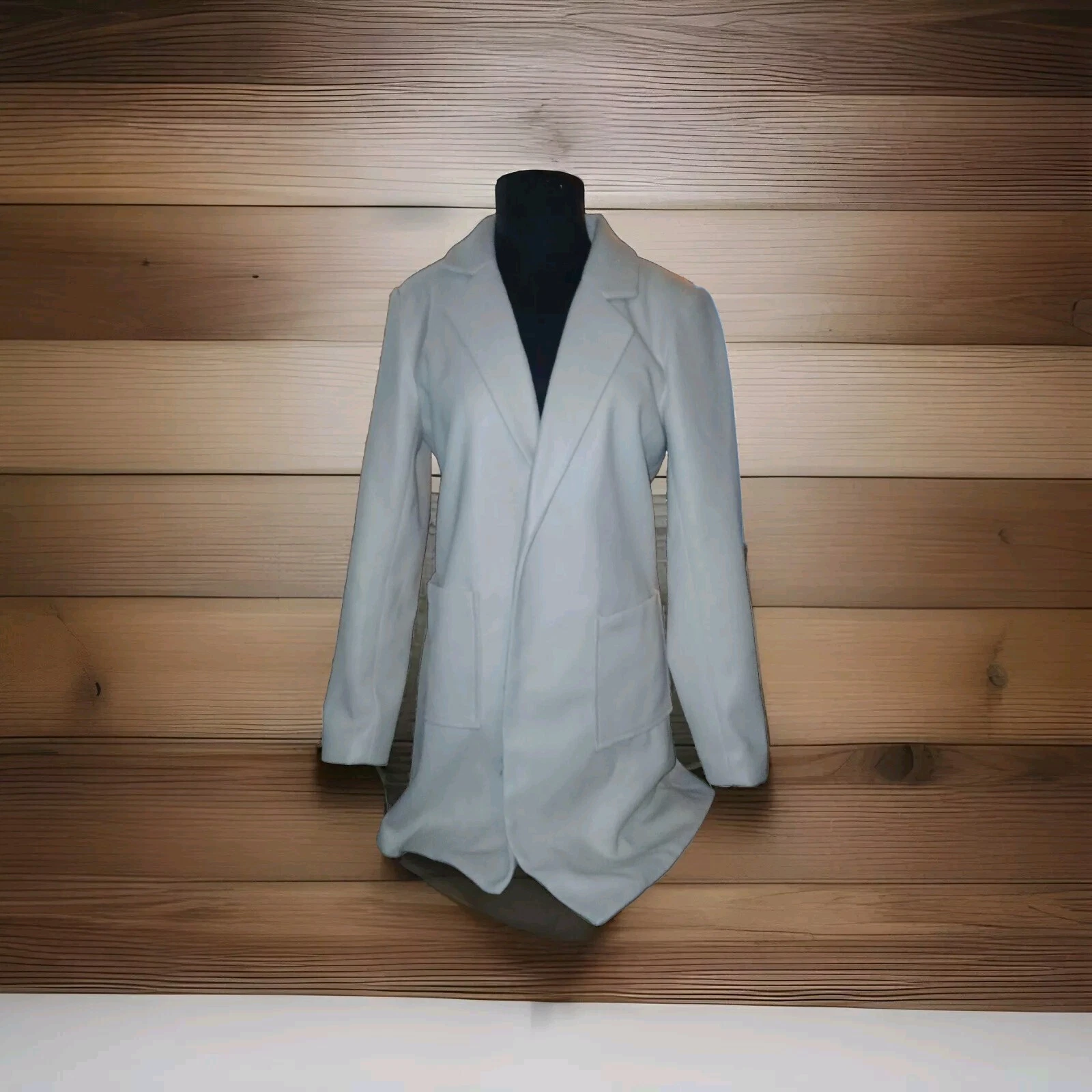 OFF WHITE Giacca blazer Andrèe By Unit squisita in bianco sporco aperto davanti con tasche taglia S