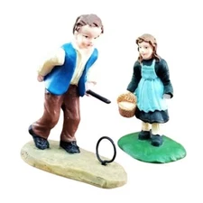 Lang and Wise Old Stonington Boy Rolling Hoop & Girl with Basket 30010204 Sealed