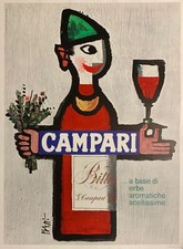 NEW VINTAGE ADVERTISING CAMPARI ALCOHOL POSTER OR CANVAS SIZE A4 to A0