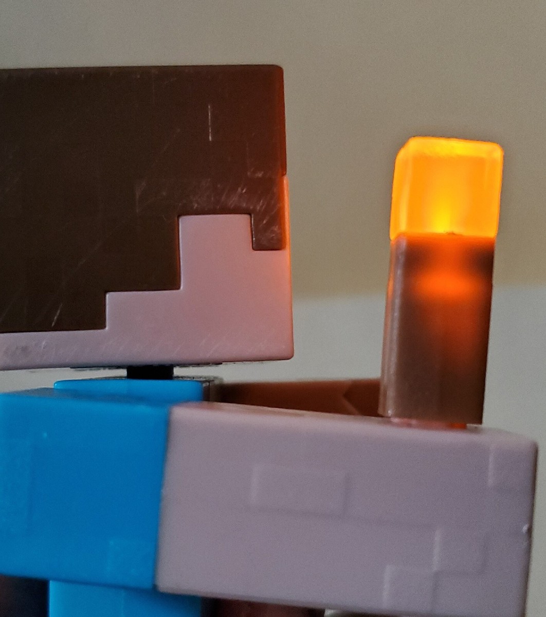 Minecraft Torch-Sparking Steve Light Up Action Figure Toy Mattel 5