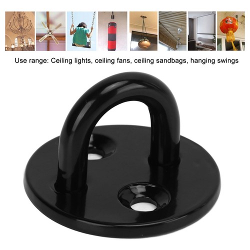 (6 mm) Placa de ojales de 5 piezas Anclaje de pared engrosado Acero inoxidable negro - Imagen 3 de 11
