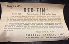 Cotton Cordell RARE Vintage Series 900 Red Fin Saltwater Fishing Lure NOS — photo 5