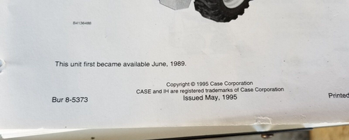 CASE 1840 Uni-Loader Parts Catalog Bur-8-5373 Loose Leaf Catalog Issued May 1995 - Picture 6 of 8