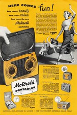 Motorola Print Ad Electronics Advertising Potable TV Radio Radio Phono 1949