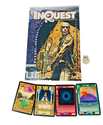 Magazine Inquest Card Games TCG With Cards Hyborian Gates Oct 1995 Vintage ra