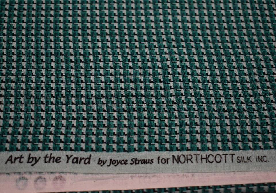 TELA DE ALGODÓN 36" X 44" seda northcott JOYCE STRAUS verde negro ARTE POR YARDA Foto 2 de 3