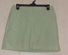 NEW WOMENS IZOD XFG COOL FX GREEN WHITE STRIPE SKORT W/ POCKETS SIZE 12