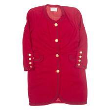 Vintage Rena Lange Womens Trench Coat Red 90s M