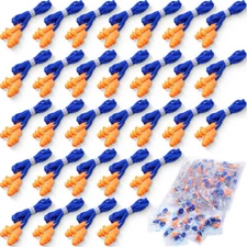 50 Pair Silicone Corded Ear Plugs Reusable Shooting Hearing Protection with Cord