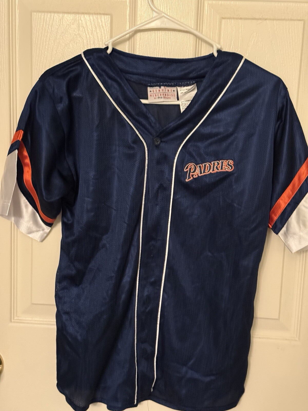 Boys Size Medium Sports Jersey Official Merchandise padres Navy And Orange